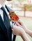Burnt Orange Boutonniere for Men Wedding Set of 2,Groom and Best Man Boutonniere Aificial Flowers,Fall Vintage